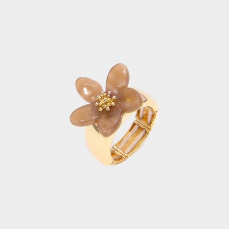 Ring resin bloem bruin