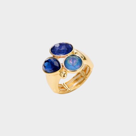 Ring crystal blauw