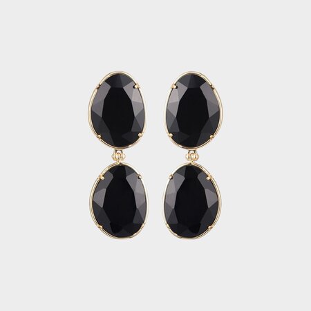 Oorbellen cat stone zwart