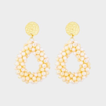 Oorbellen drop botergeel