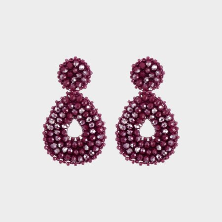 Oorbellen druppel miyuki bordeaux