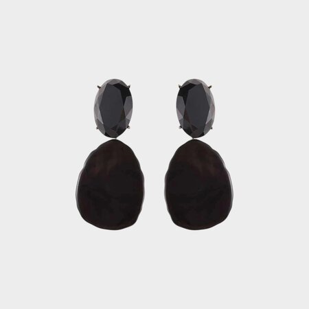 Oorbellen druppel facet zwart