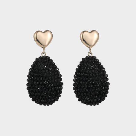 Oorbellen candy hart zwart