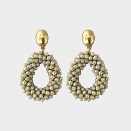 Oorbellen candy drop beige