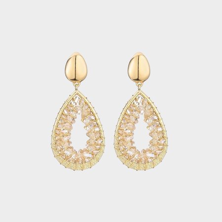 Oorbellen drop glas wit