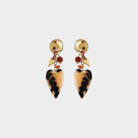 Oorbellen hart leopard