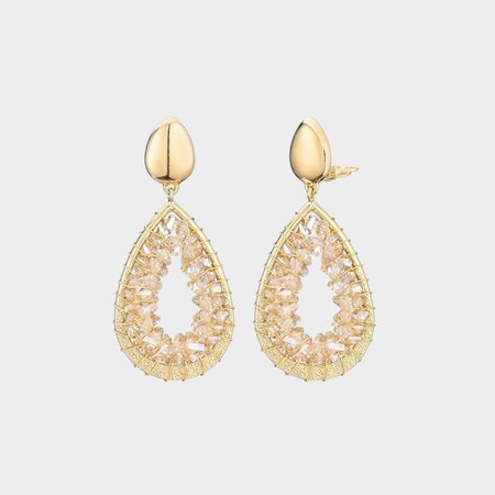 Oorbellen clip glas nude