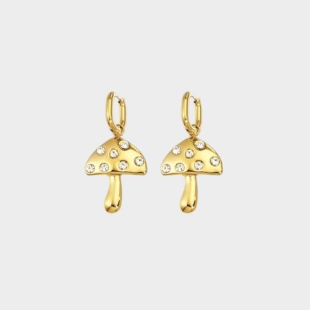 Oorbellen creool paddenstoel wit