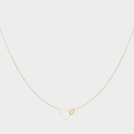 Ketting duo hart staal