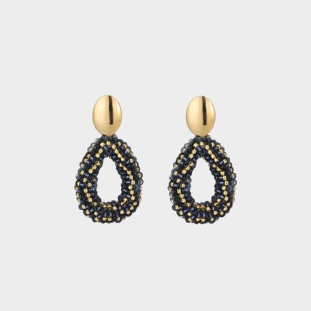 Oorbellen drop miyuki blauw