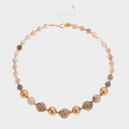 Ketting bol kraal nature