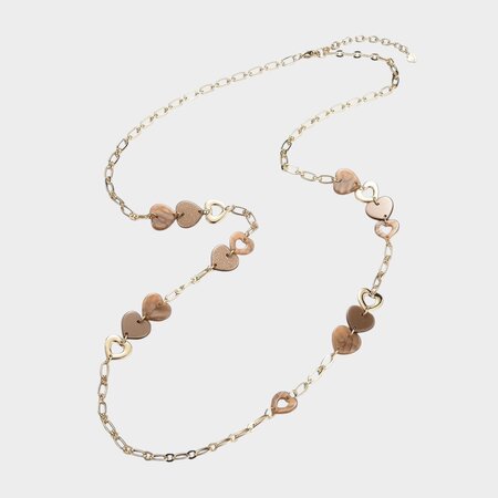 Ketting lang hart bruin