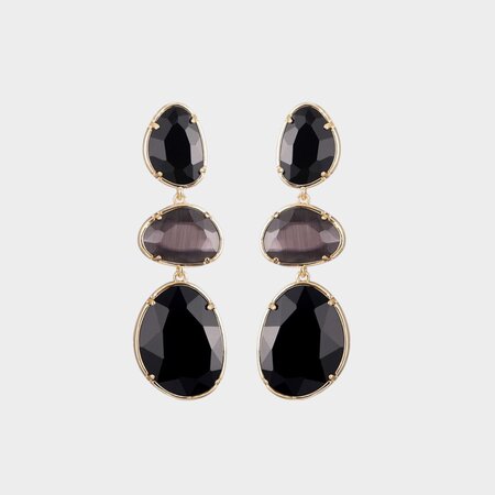 Oorbellen trio cat zwart