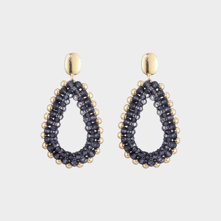 Oorbellen druppel glas blauw