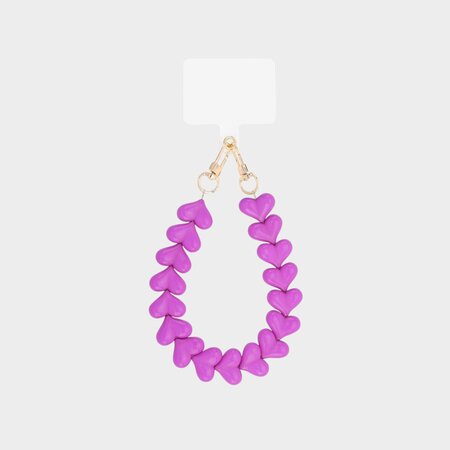 Telefoonkoord hartjes fuchsia