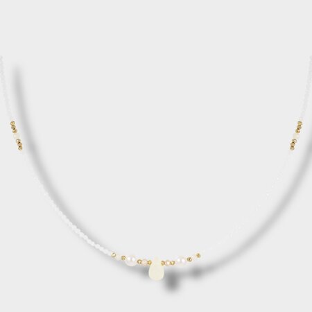 Ketting glas staal wit