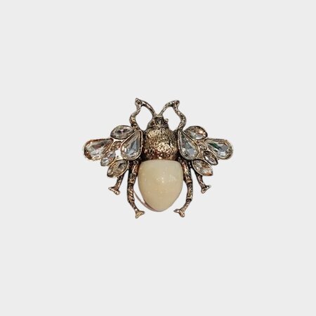 Broche vlieg beige