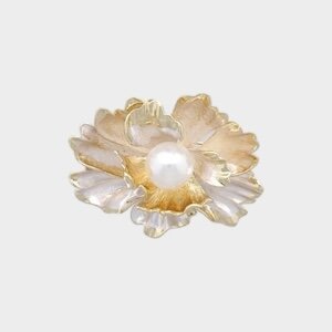 Broche bloem parel