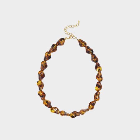 Ketting resin leopard bruin