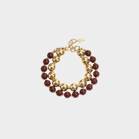 Armband set bol bordeaux