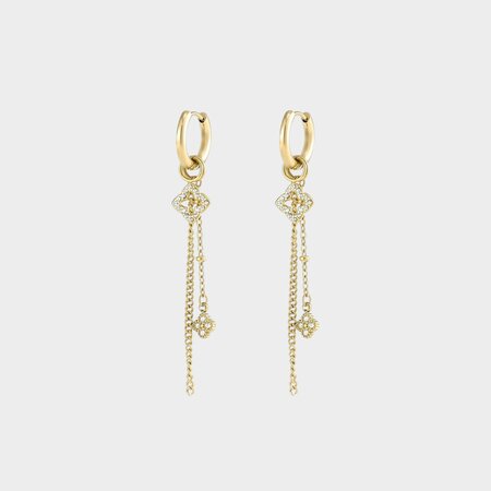 Oorbellen crystal ketting ruit