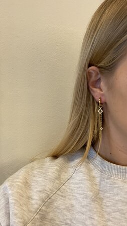 Oorbellen crystal ketting ruit