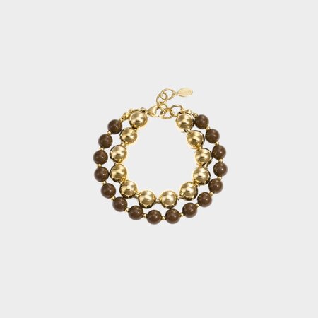 Armband set bol taupe