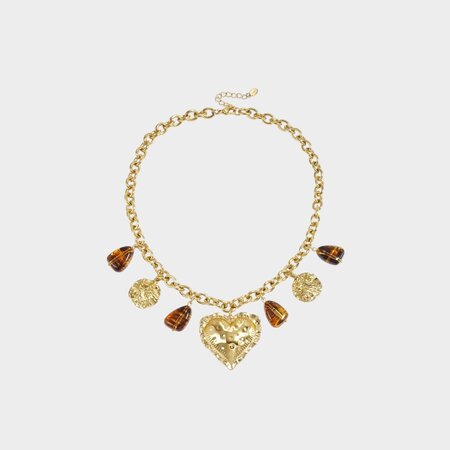 Ketting bedel hart bruin