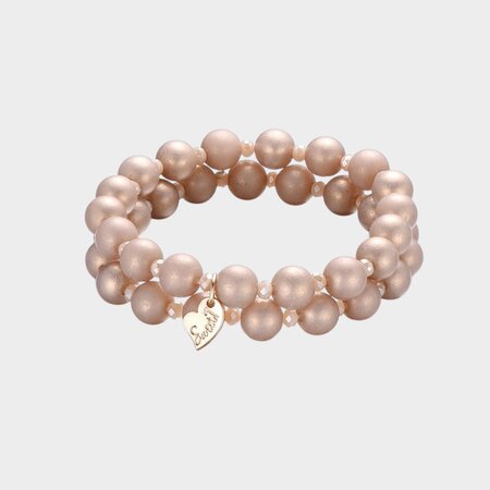 Armband set kraal zand