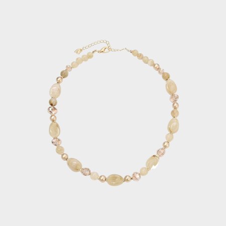 Ketting resin kraal beige