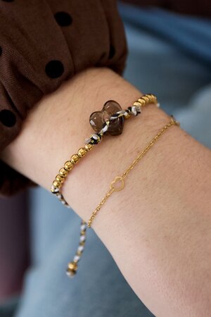 Armband staal hart open