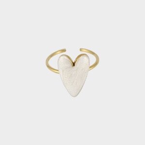 Ring hart emaille wit