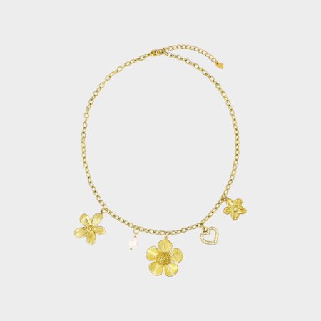 Ketting bedel goud parel