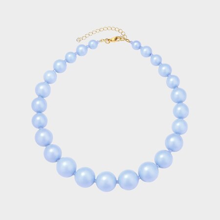 Ketting staal kraal blauw
