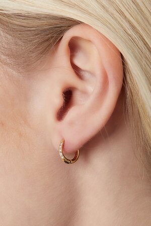 Oorbellen creool strass roze