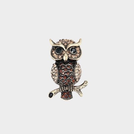 Broche uil bruin
