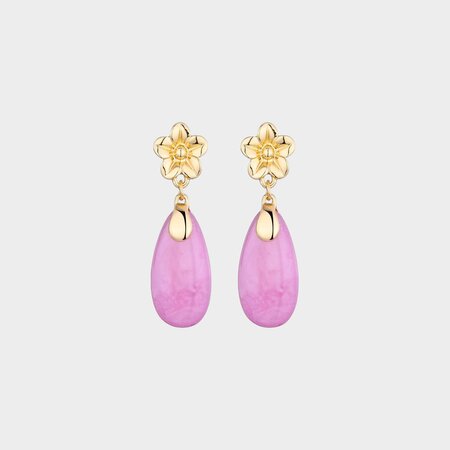 Oorbellen bloem druppel fuchsia