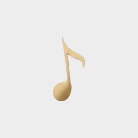 Broche muzieknoot goud