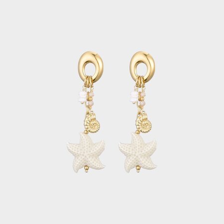 Oorbellen ovaal strand beige