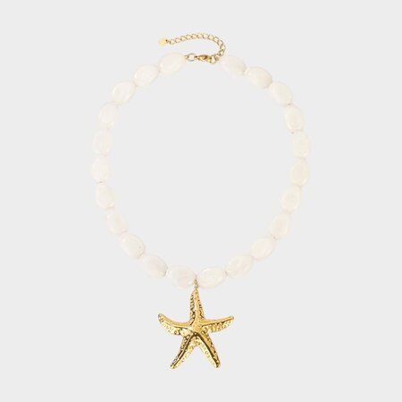 Ketting resin beige zeester