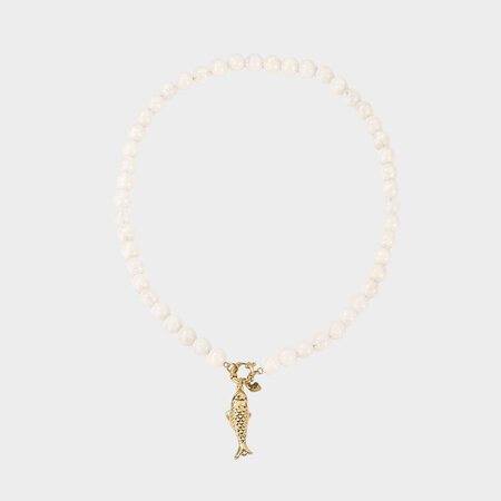 Ketting kraal wit vis