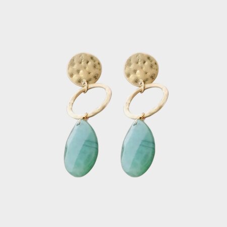 Oorbellen trio druppel groen