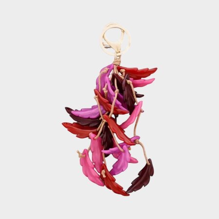 Sleutelhanger bladeren fuchsia
