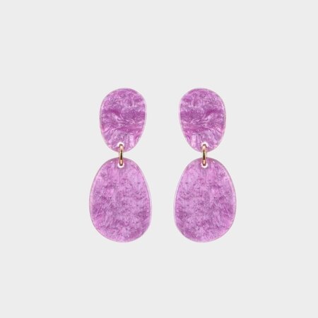 Oorbellen resin paars