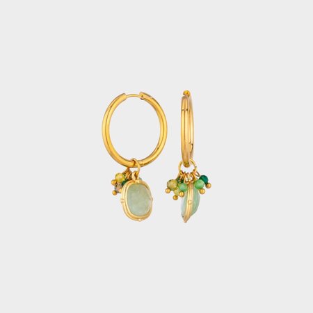 Oorbellen creool steen mint