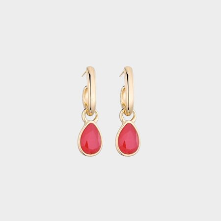Oorbellen creool crystal rood