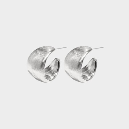 Oorbellen creool geborsteld zilver