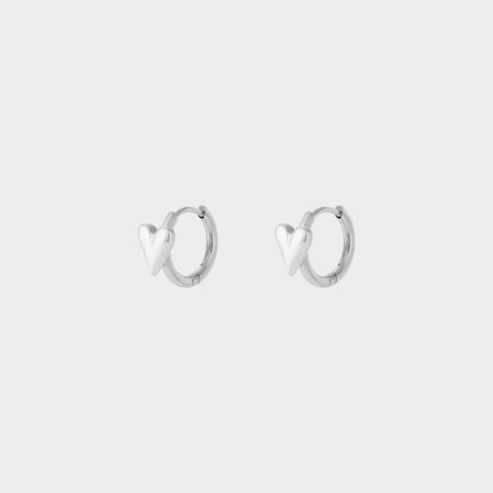 Oorbellen creool zilver hart