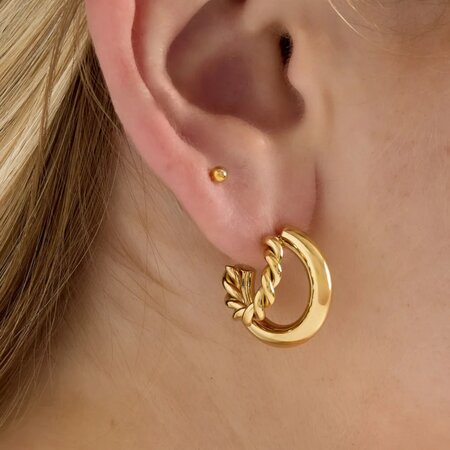 Oorbellen duo creool zilver