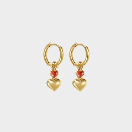 Oorbellen zirconia hart fuchsia